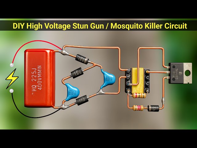 How to make powerful mosquito killer circuit | DIY high voltage stun gun