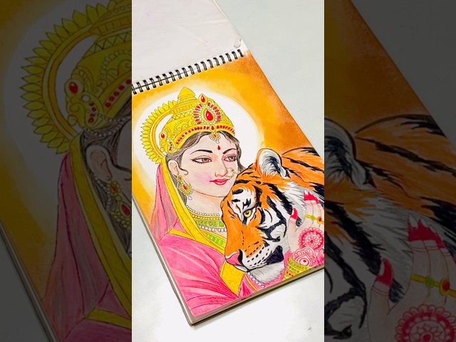 Maa Durga With Tiger Drawing | Navratri 2025 Special Art/ Realistic Goddess Sketch – Sunny Verma Art