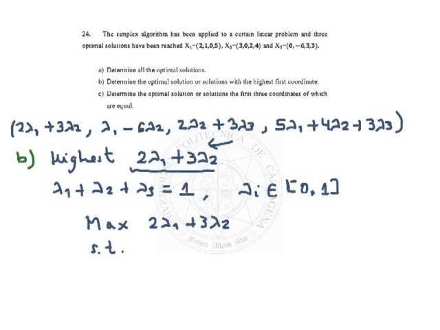 Convex combination of optimal solutions