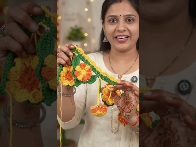 crochet lotus toran tutorial | how to make toran at home with crochet | how to make woolen lotus