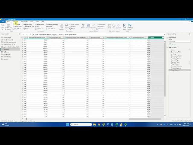 PBI 14.08 Add a Column of Stock Symbol as Key