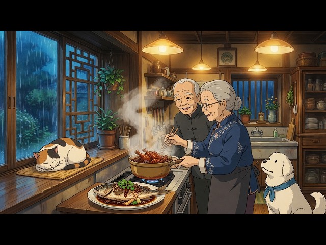 Traditional Chinese meal: cooking with grandparents | Warm Ghibli memories