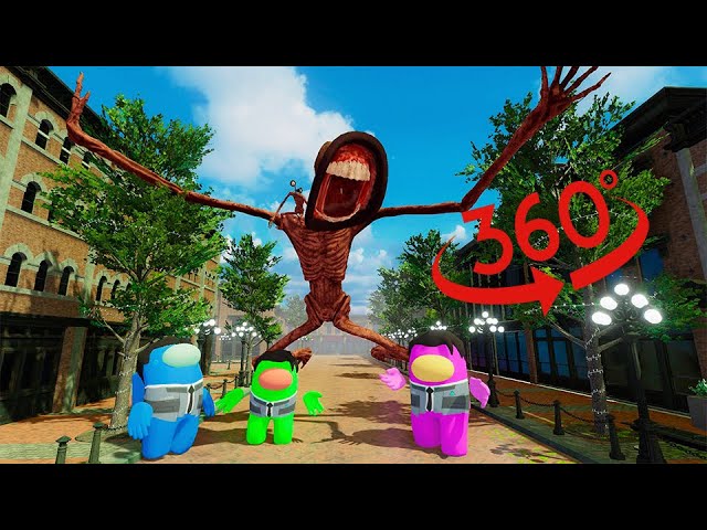 360 Video || Siren Head 360 vs Among Us || Funny Horror Animation VR
