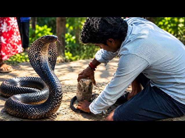 Death was hiding behind the cupboard, then this happened / snake rescue Indian spectacled cobra 🐍