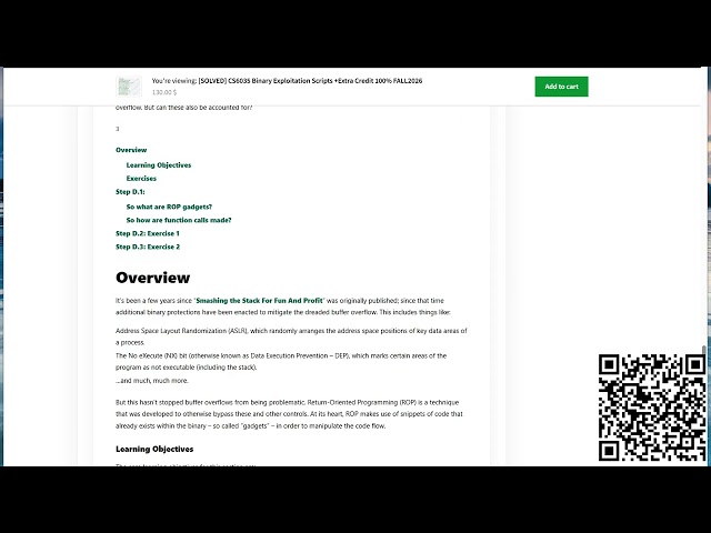 [SOLVED] CS6035 Binary Exploitation Scripts +Extra Credit 100% FALL2026