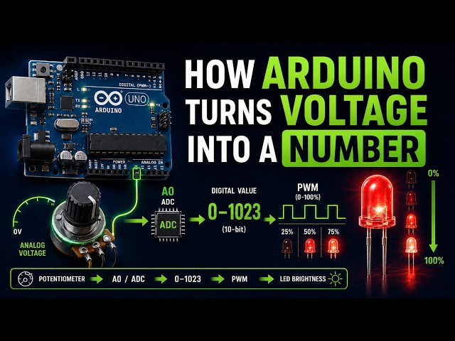 How Arduino Turns Voltage Into a Number — ADC, PWM & LED Brightness