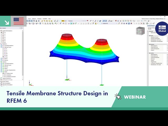 تصميم منشآت الأغشية المشدودة في RFEM 6