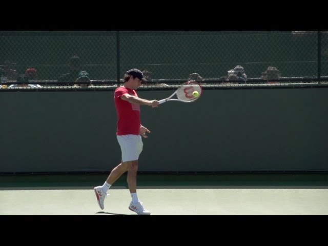 Roger Federer Backhand In Super Slow Motion 2  Indian Wells 2013 - BNP Paribas Open