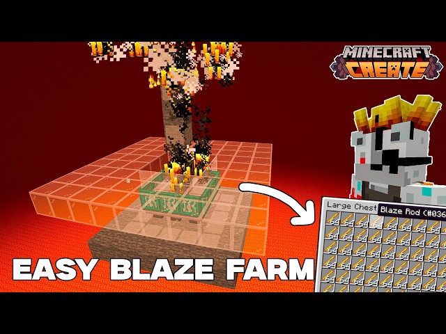 Minecraft Create Mod EASIEST BLAZE Farm! | Build Tutorial