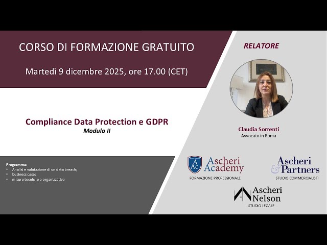 Training Course: Data Protection Compliance and GDPR (Module II)