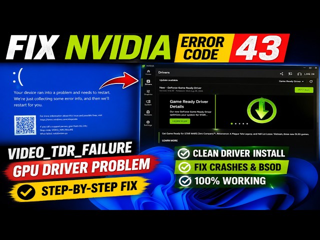 Fix NVIDIA Error Code 43 in Windows 11 | NVIDIA GPU Driver Problem