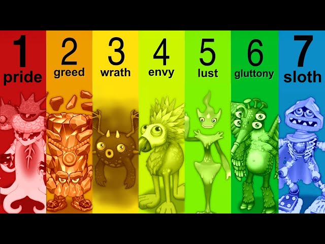 The 7 Deadly Sins as My Singing Monsters