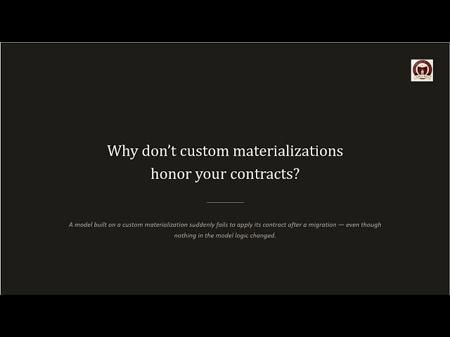 dbt Materialization Contracts Explained | Data Engineering