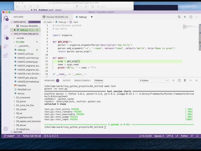 Tiny Python Projects: Ch 1 Pt 9 (get_args)