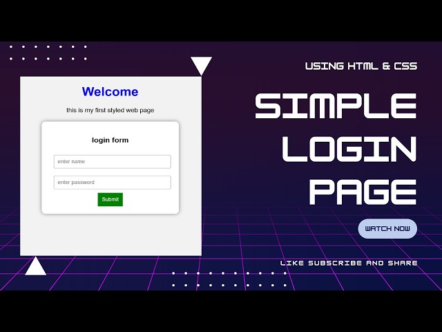 Simple login page using html & css #html #css #coaching