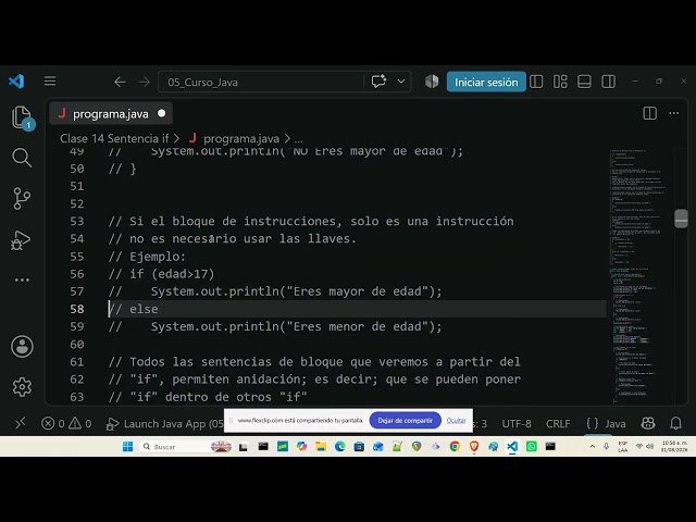 Curso de Java Clase 14 Sentencia if | Escuela Libre de Programación