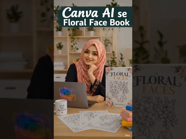 Floral Faces Coloring Book 🌸 Canva AI Se Coloring Book Kaise Banaye #viral #monetization #shorts#yt