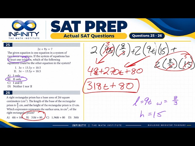 These SAT Math Questions Get Tougher Fast | Questions 25–26