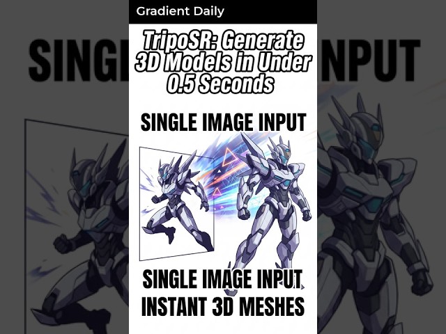TripoSR: Generate 3D Models in Under 0.5 Seconds — in 60 seconds #Shorts