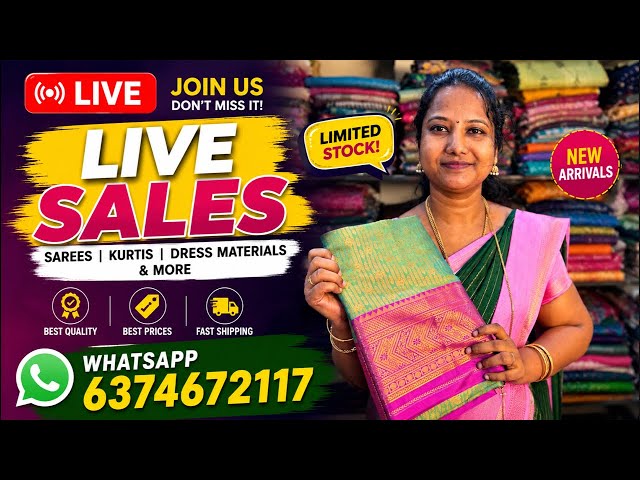 🔴 LIVE | New Arrival Sarees at Unbelievable Prices 😍 6374672117