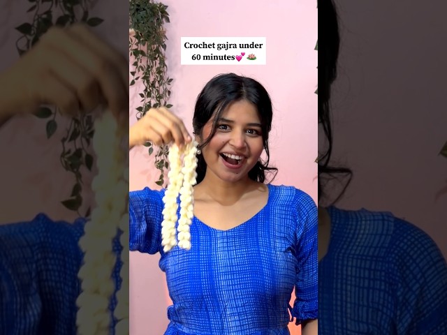 I Made This Beautiful Crochet Gajra in 1 Hour ! #crochet #cute #gajra #beautiful #diy #viral
