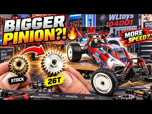 WLtoys 104001 26T Pinion Swap! Can Bigger Gearing Make This RC Buggy Faster? 🔧🔥 Speed Test Next!