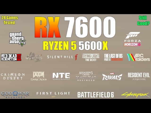 RX 7600 + Ryzen 5 5600X – Still Good in 2026? (28 Games Tested)