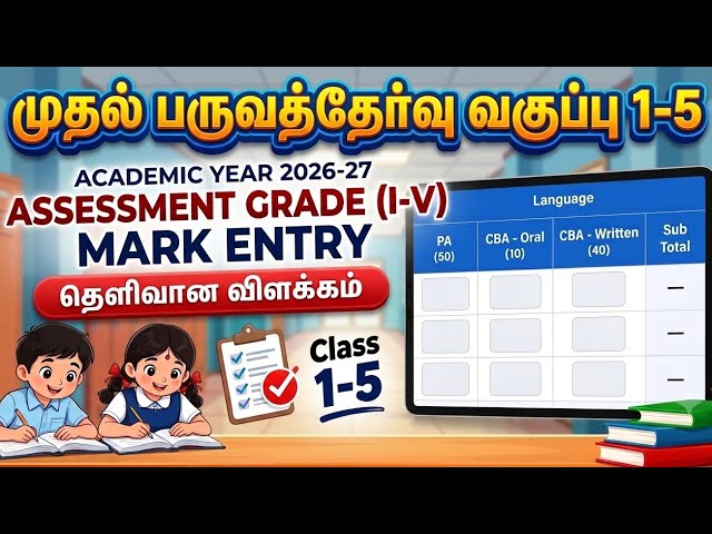 🅱️EMIS Update 1-5th First Term Marks Entry Emis portal Assessment #TNEMIS#TNTeachers#FirstTermExam
