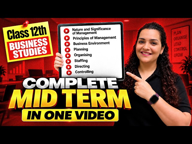 Class 12th Business Studies | Complete Mid Term Part A | Disha Maam