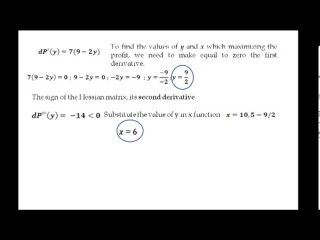 Optimization with equality restrictions