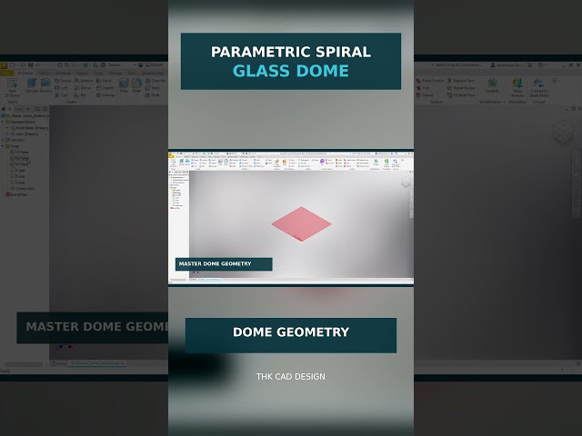 How to Create a Parametric Spiral Glass Dome in Autodesk Inventor #Shorts