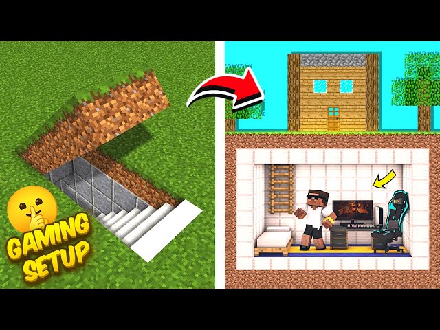 I Built a Underground Secret Gaming Room in Minecraft🤫