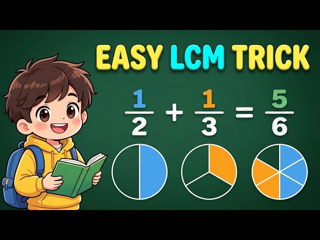 How to Add Any Fractions with Different Denominators | LCM Method 🍕