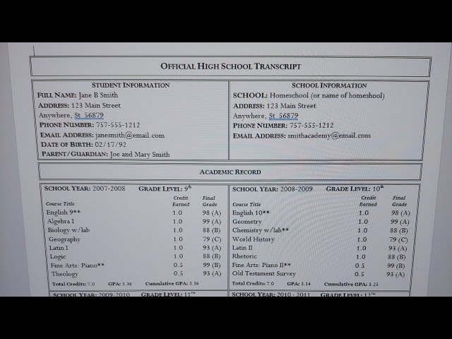How To Make A Homeschool High School Transcript / FREE Transcripts Templates Linked Below