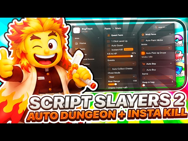 SCRIPT SLAYERS 2 😈 WITH AUTO DUNGEON + INSTA KILL + BREATH FARM NO KEY UPDATED!