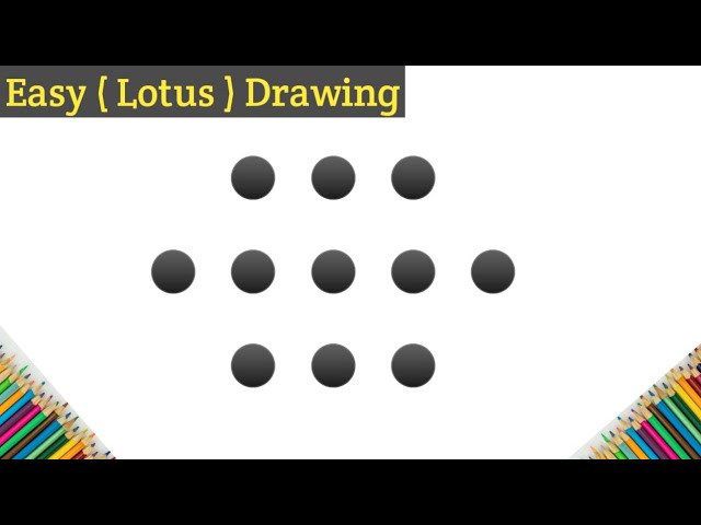 How to draw (Lotus) from eleven dots l Draw Lotus use 11 dots l Very easy Lotus drawing step by step
