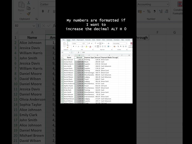 Excel shortcuts for daily use