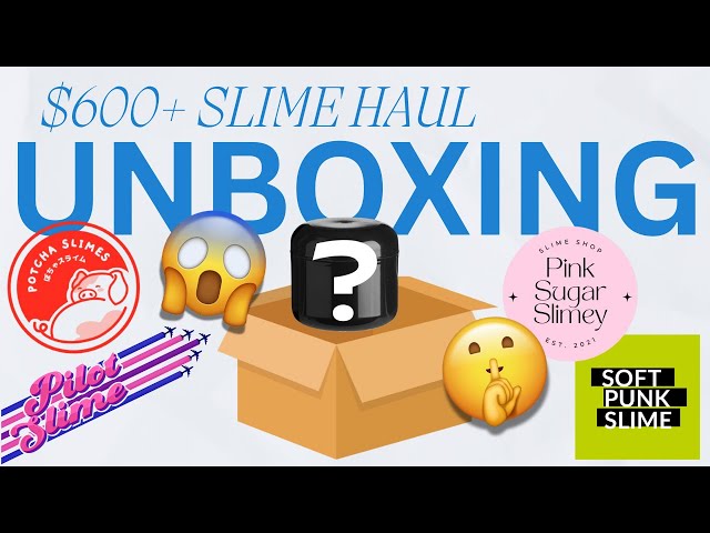 $600+ slime haul unboxing! ~no talking asmr~ ft. pilot slimes, soft punk slime, potcha slimes, pss