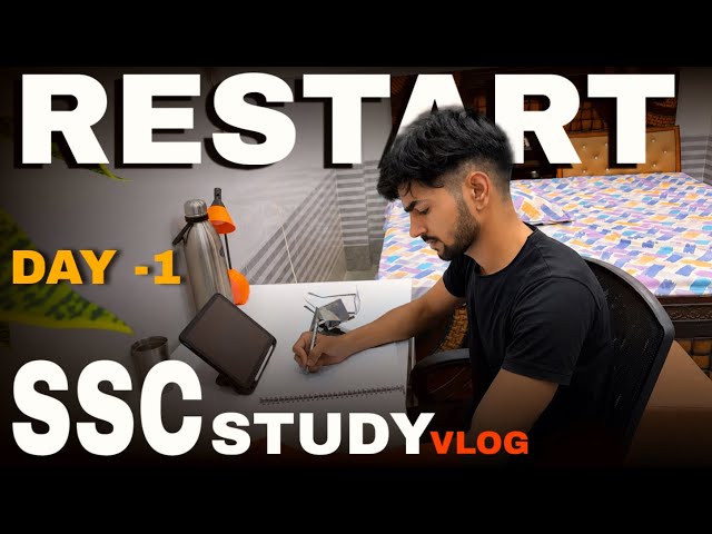 Finally! Study Restart 💯 | SSC Preparation Day 1 📚 #studyvlog #ssc 