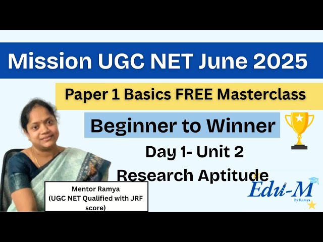 Basics |Day 1-  Unit 2  Research aptitude/ UGC NET /Explanation in Tamil