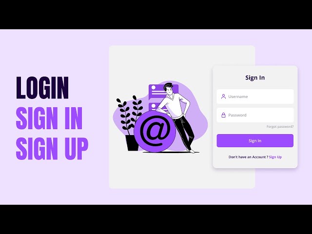 Responsive Login & Registration Form Using HTML CSS & JavaScript