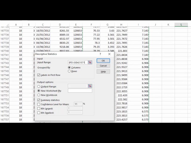 Descriptive Statistics in Excel