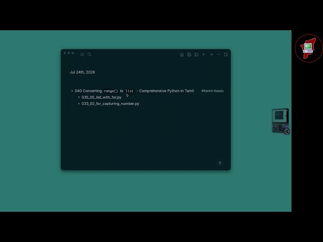 040 Converting range to list - Comprehensive Python In Tamil