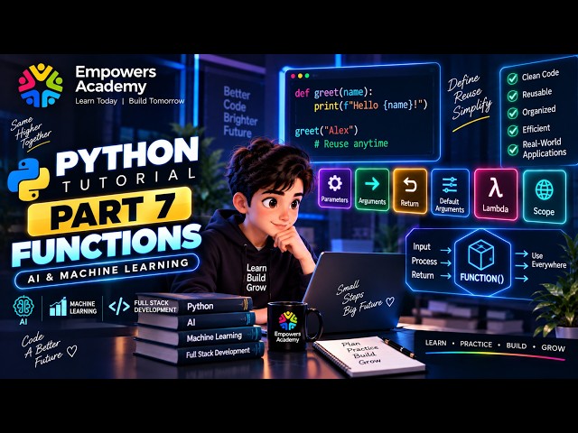 Python Tutorial for Beginners | Part 7 - Functions | AI & Machine Learning