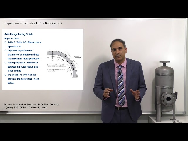 Flange Face Finish Defect Acceptance Criteria - API 570, API SIFE Exam questions!