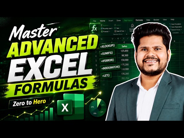 Master Top 10 Advanced excel formulas in 1 Hour | Excel tutorial 2026
