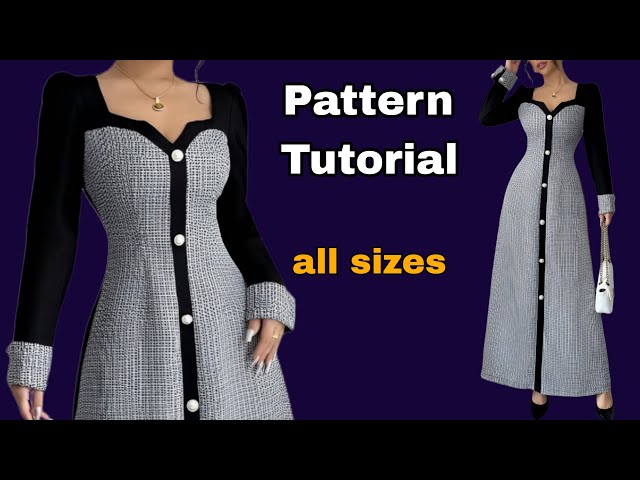 ✅️ Step-by-Step Evening Dress Pattern Drafting Tutorial | Beginner Friendly ✂️