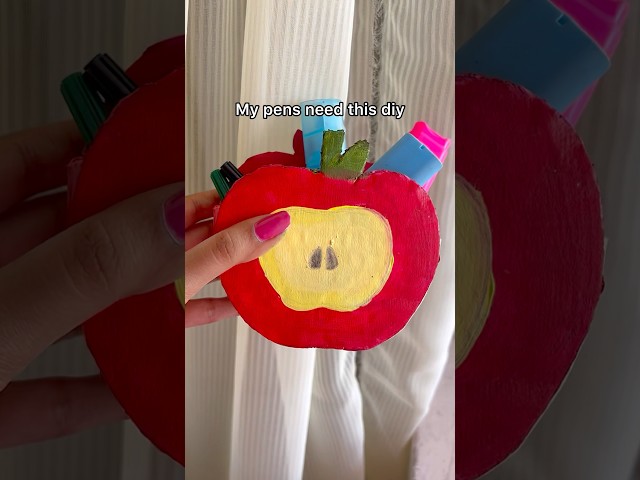 My pens need this apple stand diy ✨⭐️ #diy #craft #shorts #ytshorts