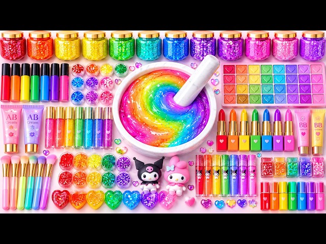 Satisfying Slime ASMR🌈 DIY How To Make Colorful Slime Mixing Makeup, Glitter, Lipstick, Eyeshadow