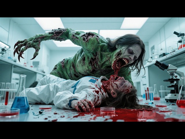 【FULL MOVIE 4K】Experiment out of control! Zombie girl hunts everyone in the lab!